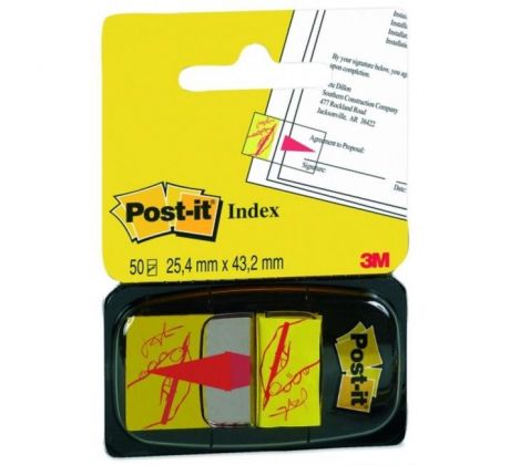 Záložky Post-it Index široké 25,4x43,2 `podpis`