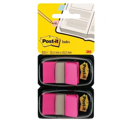 Záložky Post-it Index široké 25,4x43,2 ružová 2ks