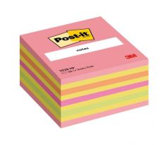 Samolepiaci bloček Post-it, 76x76 mm, neónová ružová, mix
