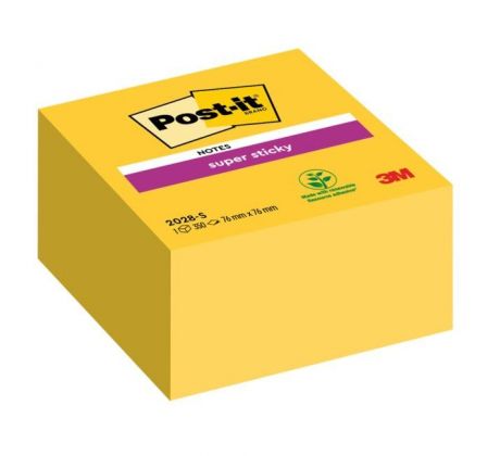 Samolepiaci bloček Post-it Super Sticky 76x76mm žltá 350l