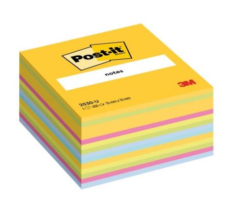 Samolepiaci bloček Post-it, 76x76 mm, mix farieb