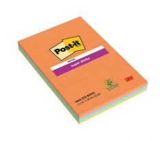Samolepiaci bloček Post-it Super Sticky BOOST, linajkové, 101 mm x 152 mm, 45l , 3 bločky