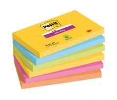 Samolepiaci bloček Post-it Super Sticky CARNIVAL, veľkosť 76 x127 mm 6 bločkov po 90 lístkov