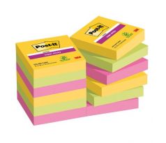 Bločky Post-it Super Sticky CARNIVAL, veľkosť 47,6 x 47,6 mm, 12 bločkov po 90 lístkov