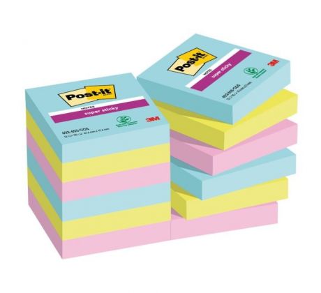 Samolepiaci bloček Post-it Super Sticky COSMIC 47.6x47.6mm, 12 bločkov po 90 lístkov