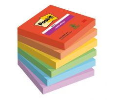 Samolepiaci bloček Post-it Super Sticky PLAYFUL, veľkosť 76x76 mm, 6 bločkov po 90 lístkov