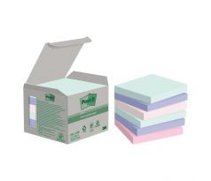 Samolepiaci bloček Post-it Super Sticky NATURE, pastelové farby, veľkosť 76x76 mm, 6 bločkov po 100 lístkov