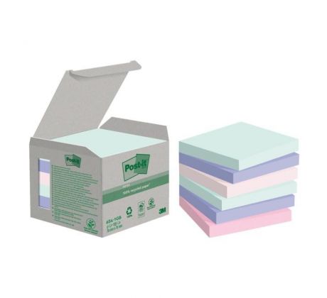 Samolepiaci bloček Post-it Super Sticky NATURE, pastelové farby, veľkosť 76x76 mm, 6 bločkov po 100 lístkov