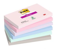 Samolepiaci bloček Post-it Super Sticky SOULFUL, veľkosť 76x127 mm, 6 bločkov po 90 lístkov
