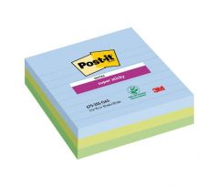 Samolepiaci bloček Post-it Super Sticky OASIS, veľkosť 101x101 mm XL, linajkové, 3 bločky po 70 lístkov