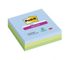 Bloček Post-it Super Sticky OASIS, veľkosť 101x101 mm XL, linajkové, 3 bločky po 70 lístkov