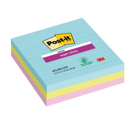 Samolepiaci bloček Post-it Super Sticky COSMIC, veľkosť 101x101 mm, 3 bločky po 70 lístkov