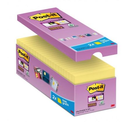 Samolepiaci bloček Post-it Super Sticky žlté 76x76mm 16x90l
