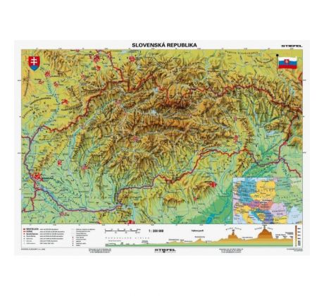 Mapa Slovensko-geografická B1 formát