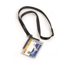 Visačka na plastovú kartu s remienkom DURABLE CARD HOLDER DE LUXE 85x54mm 10ks