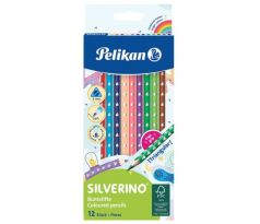 Farbičky Pelikan Silverino trojhranné tenké 12ks