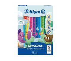 Farbičky Pelikan Combino so zvieracími motívmi silné 12ks