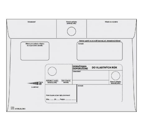 Poštové obálky C5 doručenka do VR bez OD,1000 ks