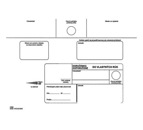 Poštové obálky C5 doručenka do VR OD, Doposielať, 1000 ks