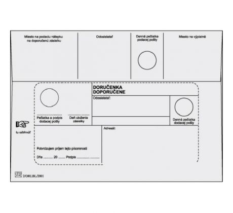 Poštové obálky B6 doručenka,1000 ks