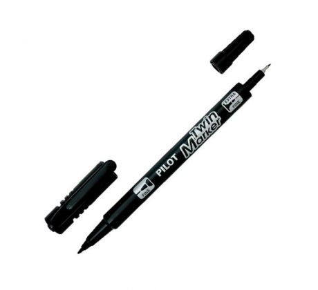 Popisovač obojstranný PILOT Twin Marker BeGreen 0,5 + 0,3 mm čierny