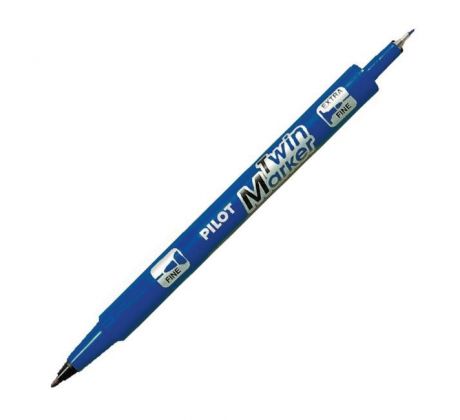 Popisovač obojstranný PILOT Twin Marker BeGreen 0,5 + 0,3 mm modrý