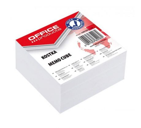 Poznámkový bloček kocka Office products nelepená biela, 85x85x40 mm