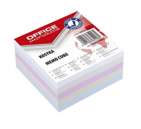 Poznámkový bloček kocka Office products nelepená mix farieb, 85x85x40 mm