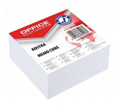 Poznámkový bloček kocka Office products lepená biela, 85x85x40 mm