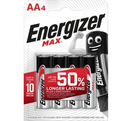 Batéria Energizer alkalická Max 1,5 V, typ AA,4 ks