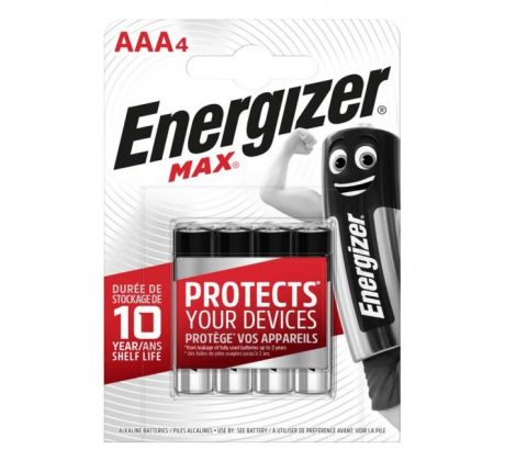 Batéria alkalická Energizer Max 1,5 V, typ AAA,4ks