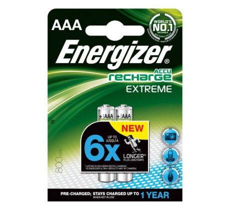 Batéria Energizer mikrotužková nabíjateľná 800mAh AAA-HR03 / 2 ks
