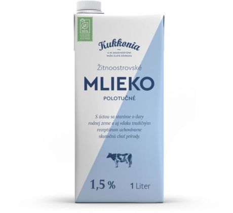 Trvanlivé mlieko Žitnoostrovské Kukkonia polotučné 1,5% 1 ℓ