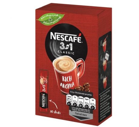 Káva NESCAFÉ Classic 3v1 instantná 10 x 16,5 g