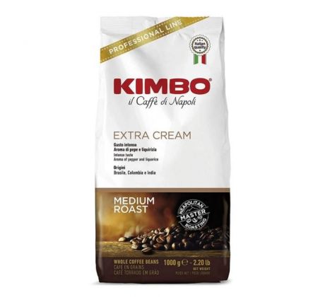 Káva KIMBO Espresso Bar Extra Cream, zrnková 1 kg