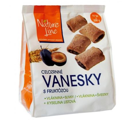 NATURE LINE sušienky celozrnné VANESKY so slivkami 200g