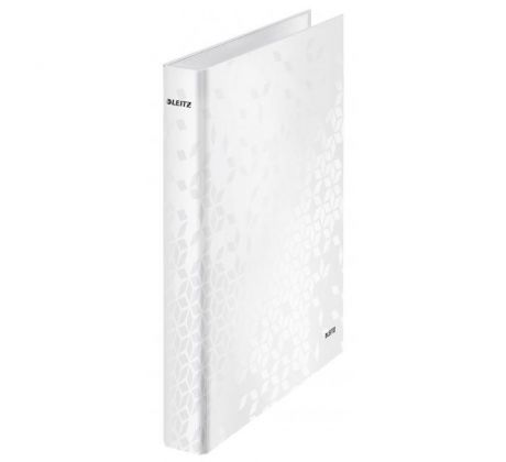 Zakladač 4-krúžkový Leitz WOW laminovaný 4cm perleťovo biely