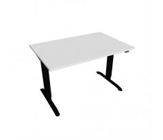 Pracovný stôl Motion, ZO, 2S, 120x70,5-120,5x80 cm, biela/čierna