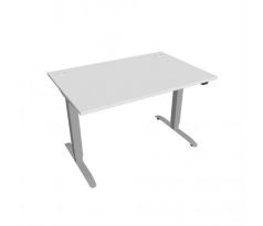 Pracovný stôl Motion, ZO, 2S, 120x70,5-120,5x80 cm, biela/sivá