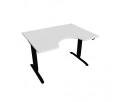 Pracovný stôl Motion Ergo, ZO, 2S, 120x70,5-120,5x90 cm, biela/čierna