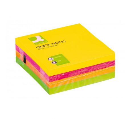 Samolepiaci bloček Q-CONNECT 76x76 mm, 320 l, neónová