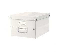 Stredná krabica Click & Store perleťovo biela