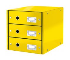 Zásuvkový box Leitz Click & Store 3 zásuvky žltý