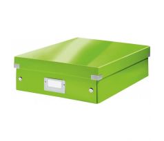 Stredná organizačná krabica Click & Store metalická zelená