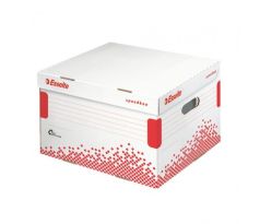Archívna krabica Esselte Speedbox M so sklápacím vekom biela/červená