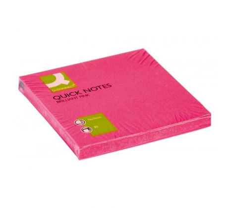 Samolepiaci bloček Q-CONNECT neónové 76x76mm ružové
