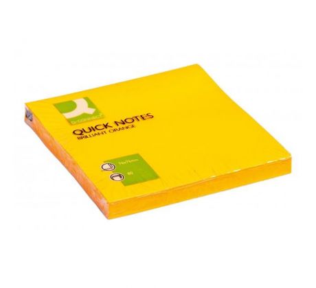 Samolepiaci bloček Q-CONNECT neónové 76x76mm oranžové