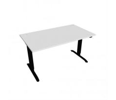 Pracovný stôl Motion, ZO, 2S, 140x70,5-120,5x80 cm, biela/čierna