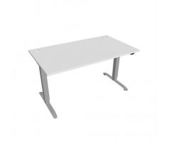 Pracovný stôl Motion, ZO, 2S, 140x70,5-120,5x80 cm, biela/sivá