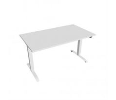 Pracovný stôl Motion, ZO, 2S, 140x70,5-120,5x80 cm, biela/biela